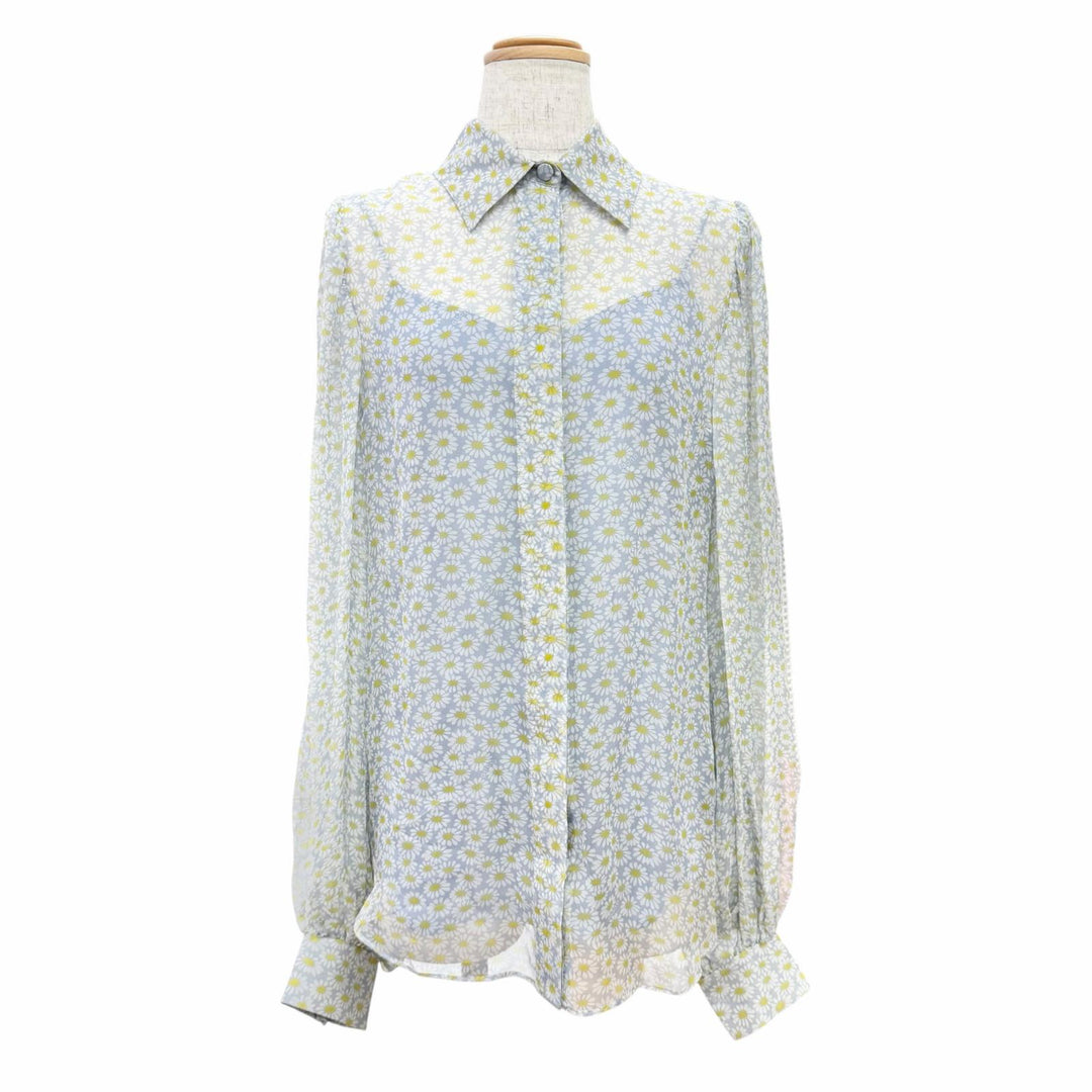 Pristine GUCCI blouse Floral print, long-sleeved, bow tie. silk IT 38 812225