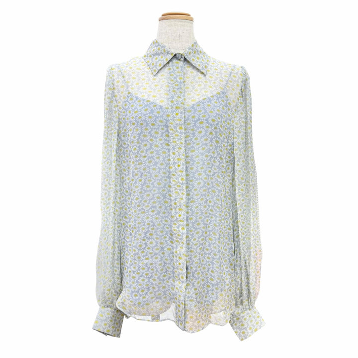 Pristine GUCCI blouse Floral print, long-sleeved, bow tie. silk IT 38 812225