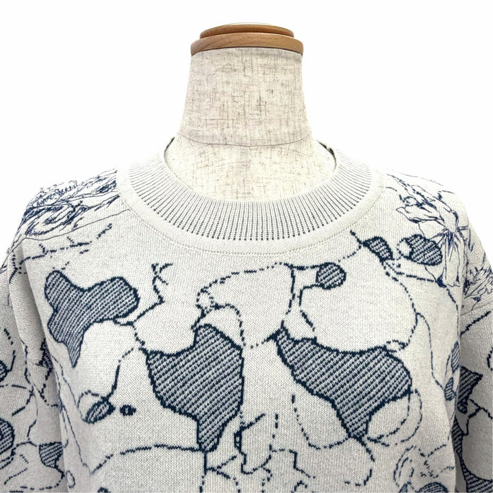Excellent Christian Dior Toile de Jouy embroidered knit 40 044S50AM007