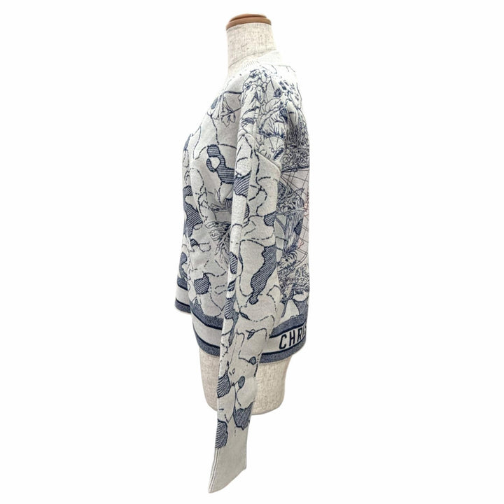 Excellent Christian Dior Toile de Jouy embroidered knit 40 044S50AM007