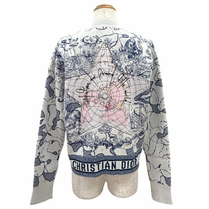 Excellent Christian Dior Toile de Jouy embroidered knit 40 044S50AM007