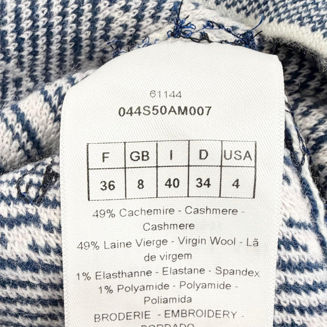 Excellent Christian Dior Toile de Jouy embroidered knit 40 044S50AM007