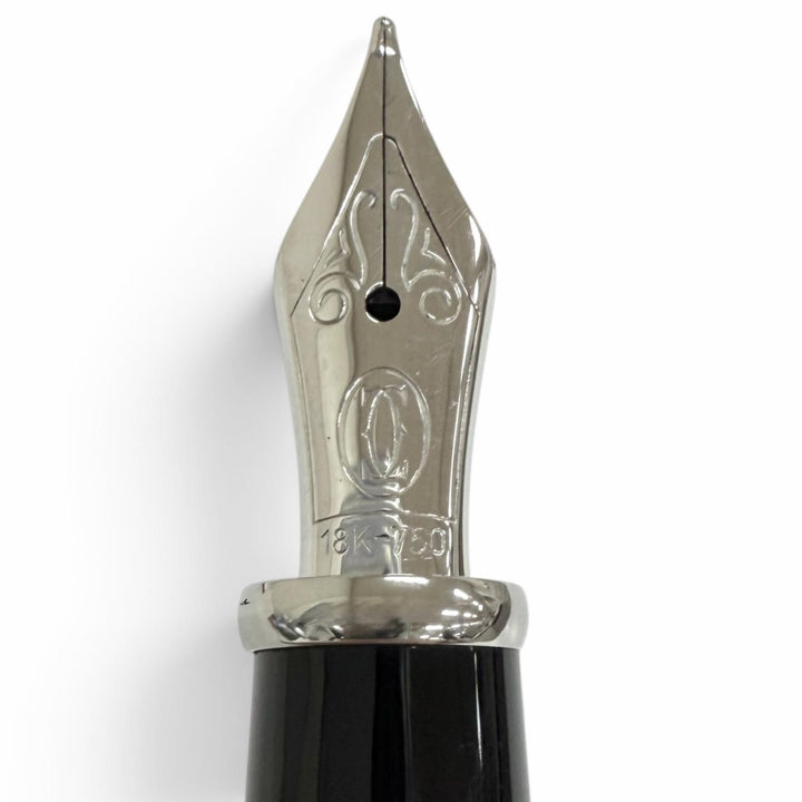 Excellent Cartier fountain pen Striped Pattern Silver 18K mens