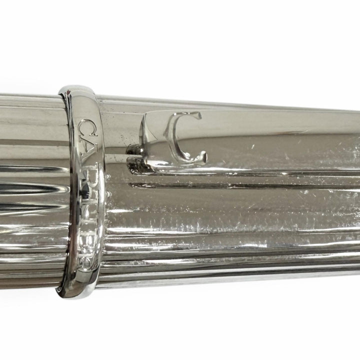 Excellent Cartier fountain pen Striped Pattern Silver 18K mens