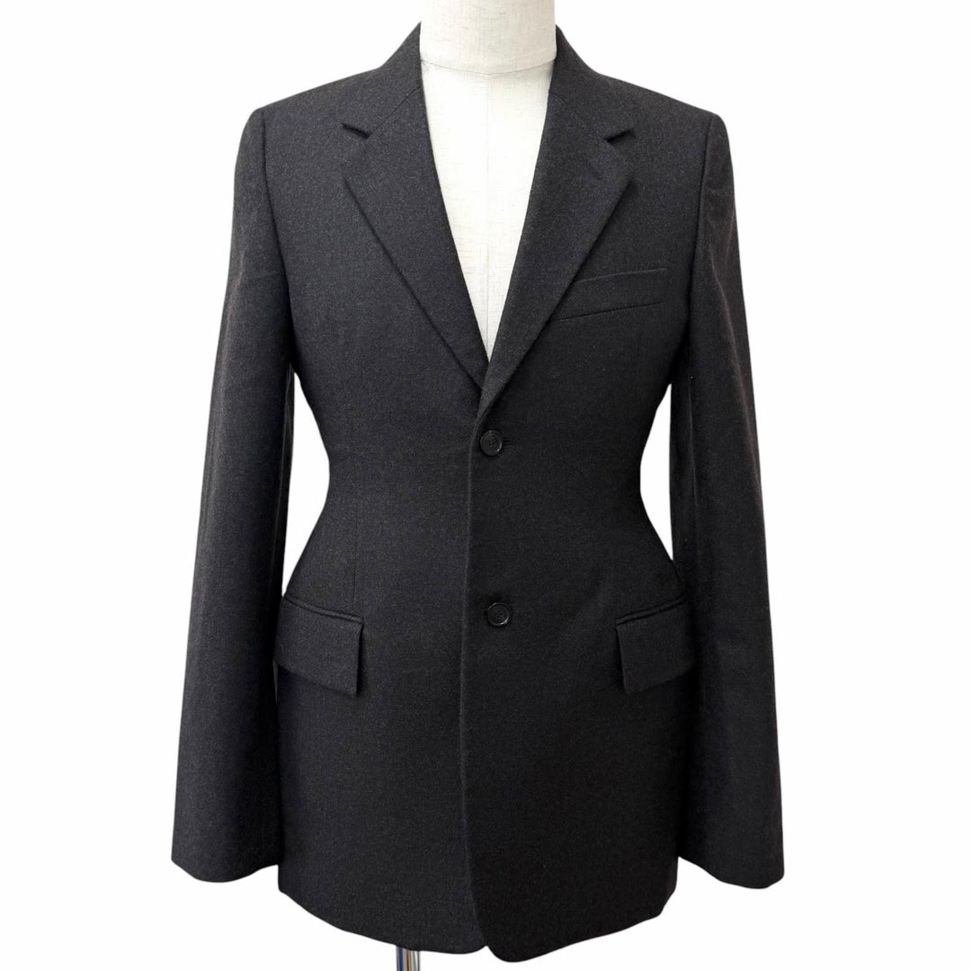 Discounted Pristine BALENCIAGA Chester coat All-over logo print on the lining Charcoal