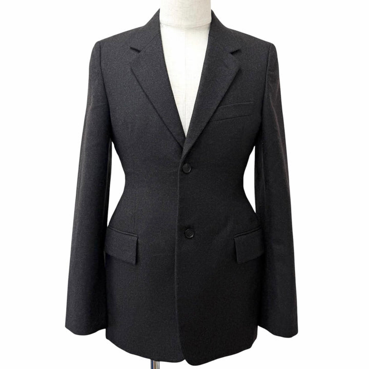 Discounted Pristine BALENCIAGA Chester coat All-over logo print on the lining Charcoal