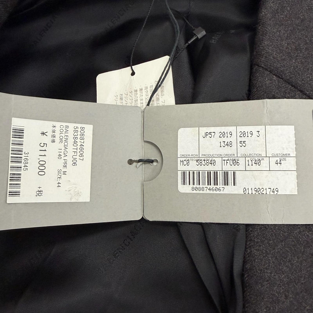 Discounted Pristine BALENCIAGA Chester coat All-over logo print on the lining Charcoal