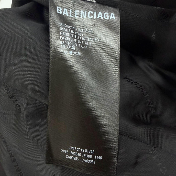 Discounted Pristine BALENCIAGA Chester coat All-over logo print on the lining Charcoal
