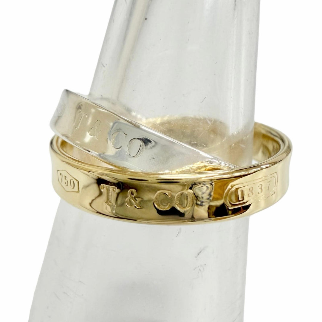 Great TIFFANY&Co. Ring ring 1837 Interlocking Circle Ring 2 stations 750 925