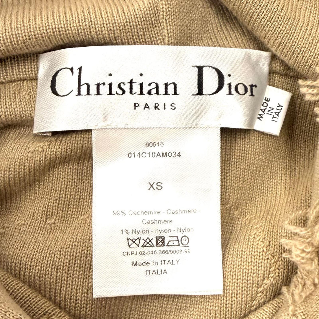 Excellent Christian Dior poncho Logo embroidery hoodie cashmere XS 014C10AM034