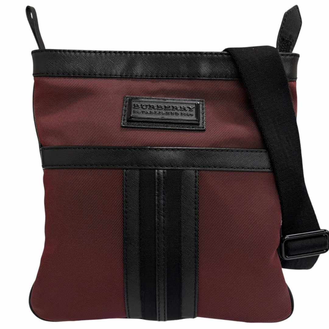 Excellent BURBERRY Shoulder Bag With logo, crossbody bag Bordeaux canvas