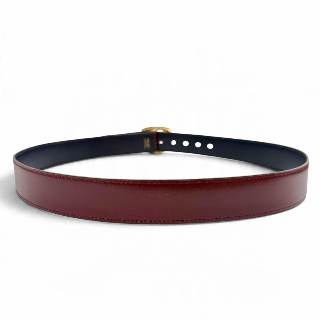 Great HERMES belt H logo buckle, reversible Navy leather mens