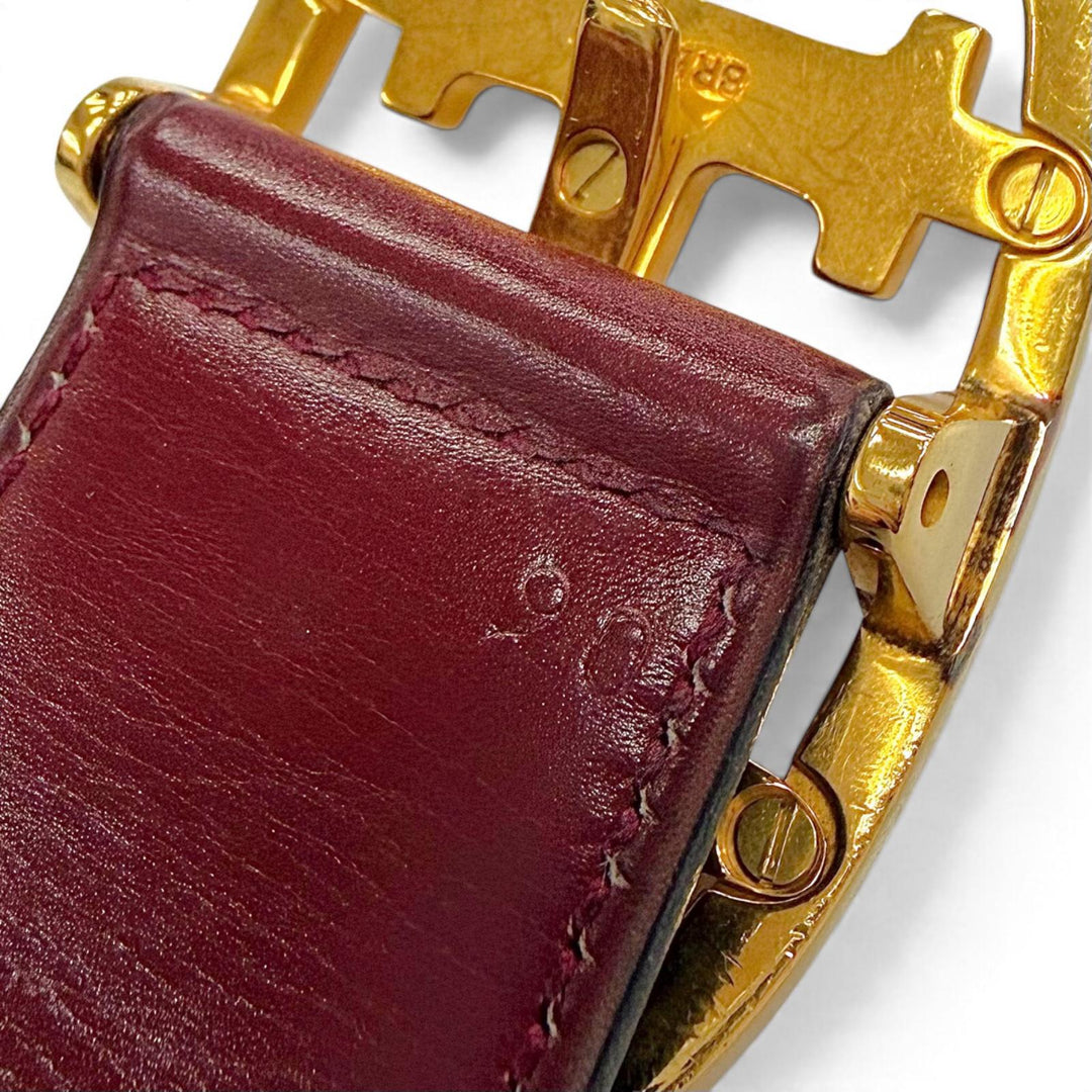 Great HERMES belt H logo buckle, reversible Navy leather mens