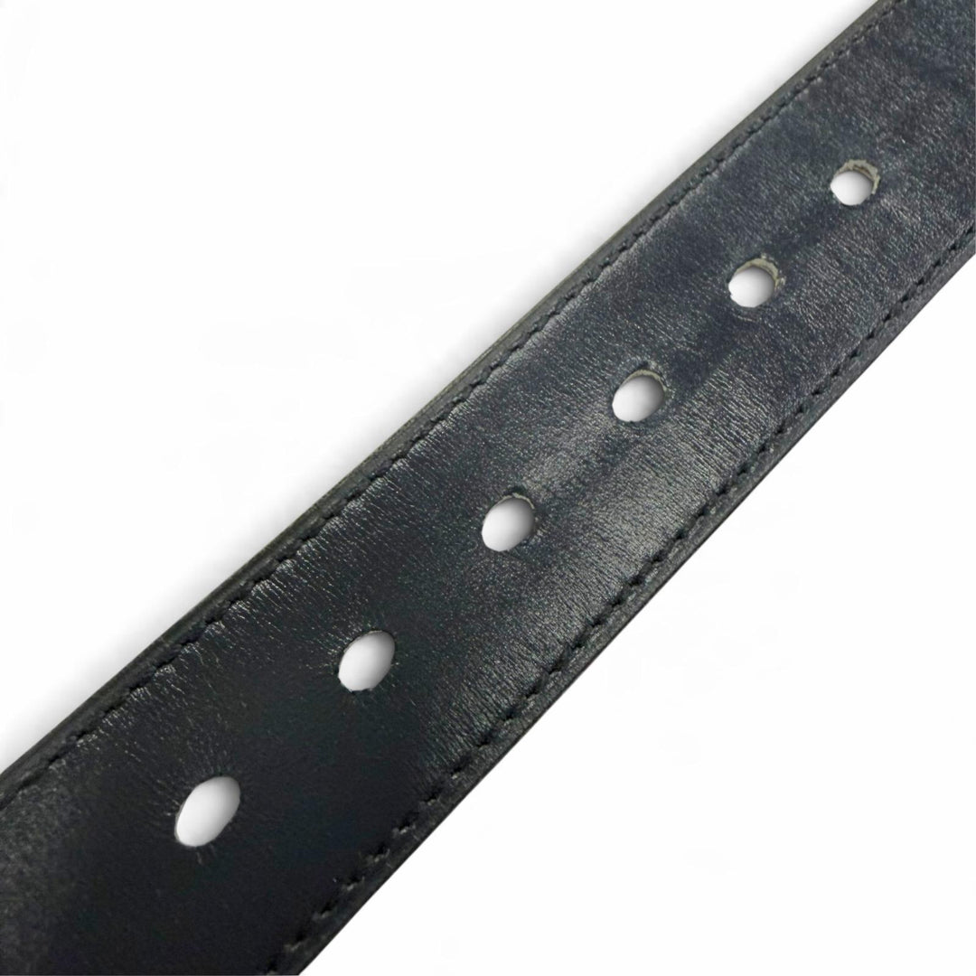 Great HERMES belt H logo buckle, reversible Navy leather mens
