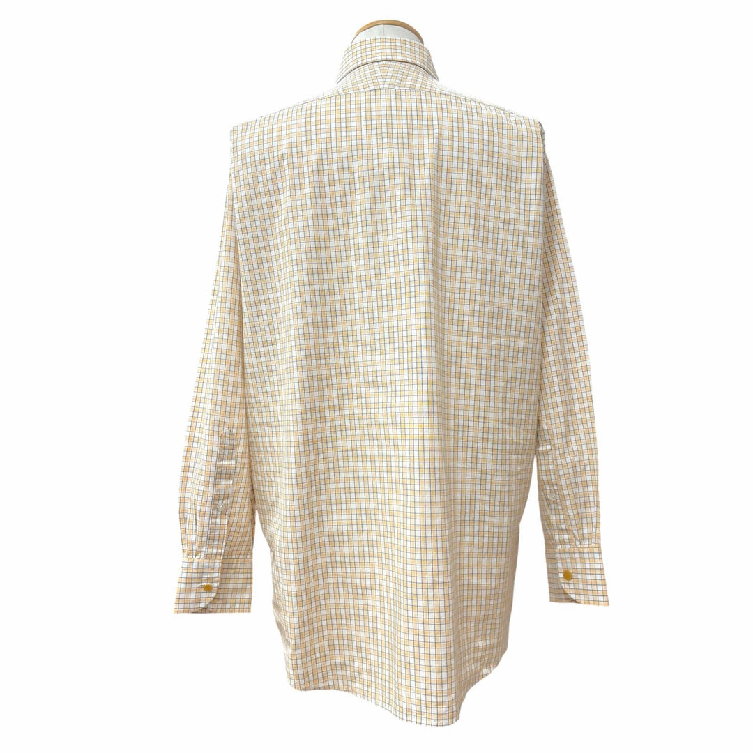 Great HERMES Long sleeve shirt Check Pattern Long Sleeve with Sleeve Buttons 42