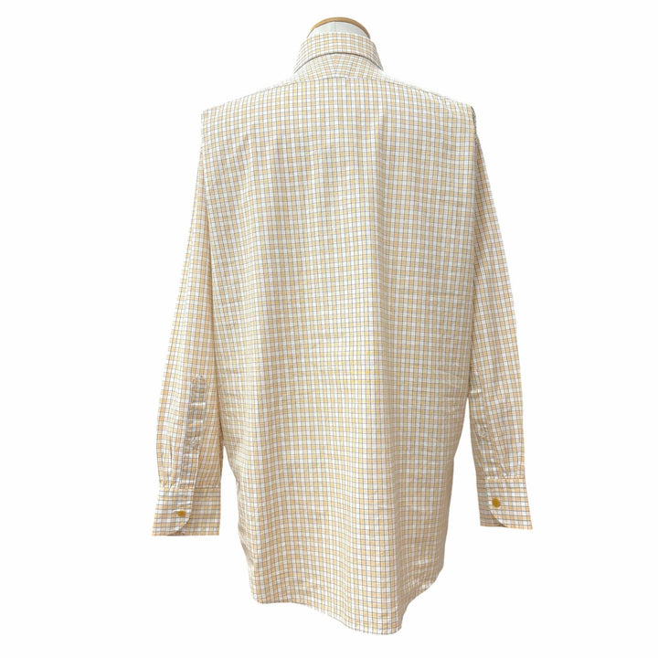 Great HERMES Long sleeve shirt Check Pattern Long Sleeve with Sleeve Buttons 42