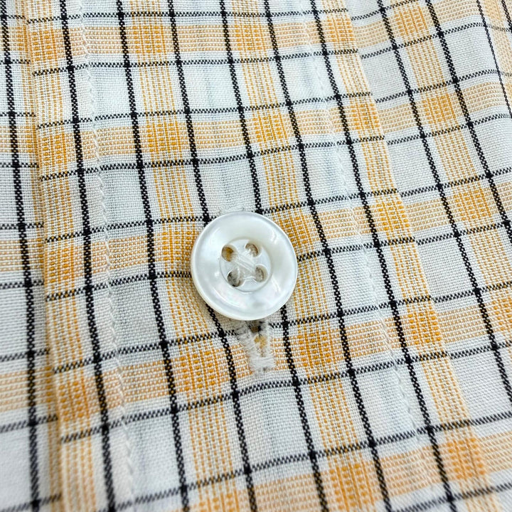 Great HERMES Long sleeve shirt Check Pattern Long Sleeve with Sleeve Buttons 42