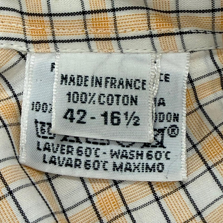 Great HERMES Long sleeve shirt Check Pattern Long Sleeve with Sleeve Buttons 42