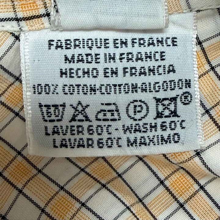 Great HERMES Long sleeve shirt Check Pattern Long Sleeve with Sleeve Buttons 42