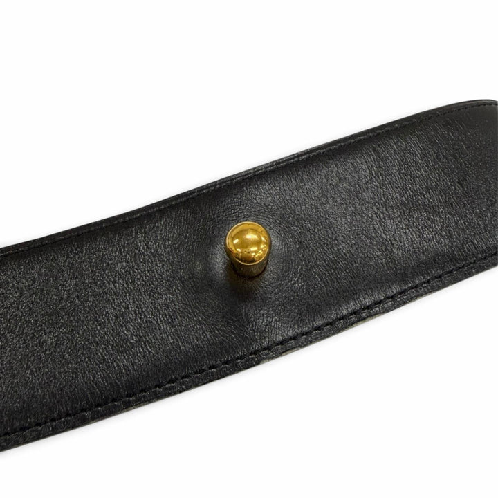 Excellent HERMES belt buckle black leather Women