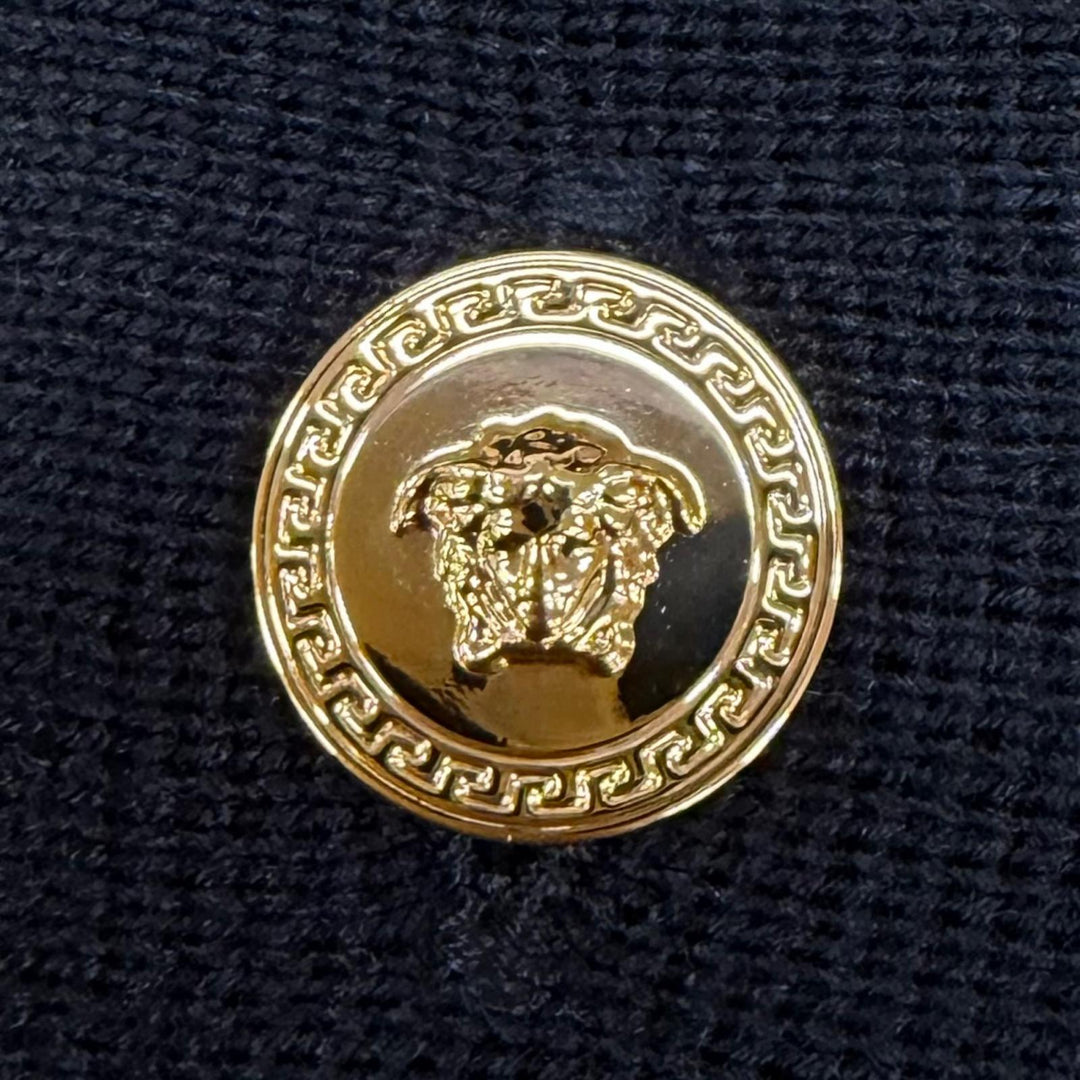 Pristine VERSACE one piece Medusa Button Baroque Knit Shirt silk IT 38