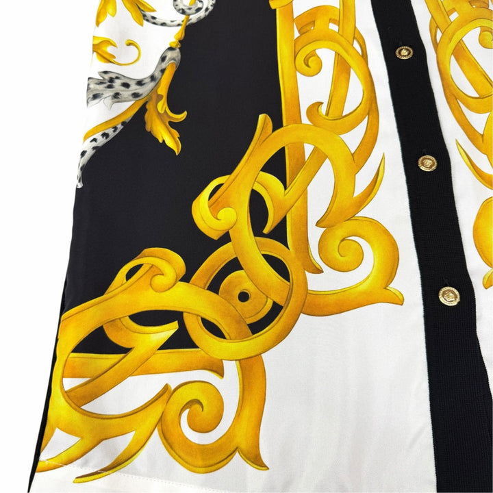 Pristine VERSACE one piece Medusa Button Baroque Knit Shirt silk IT 38