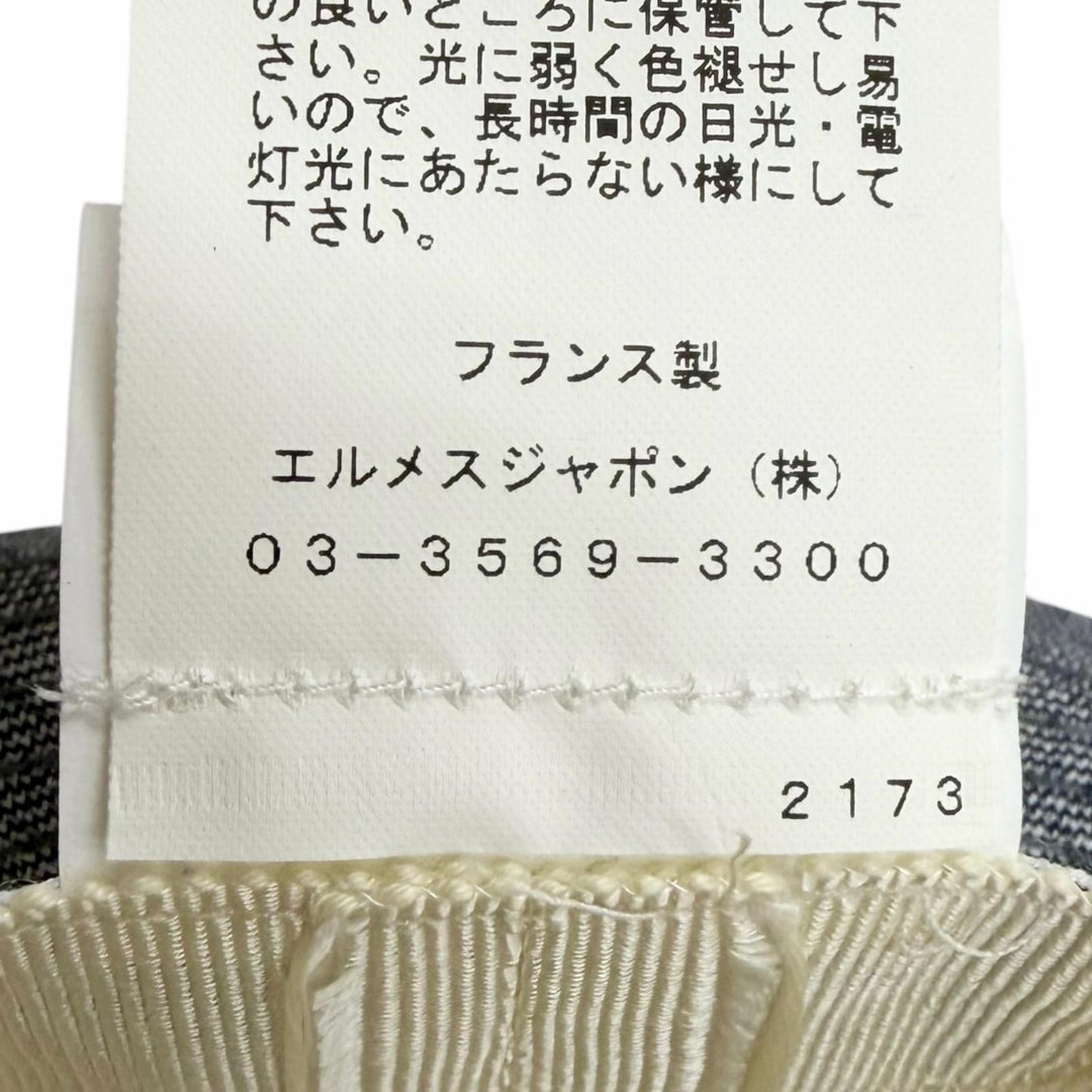 Excellent HERMES hat Fedora hat blue linen mens FR 60