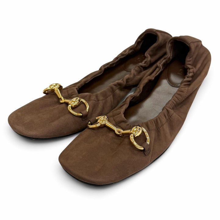 Excellent GUCCI Prima Women's Flat Ballet Shoes Horsebit Flat Shoes 36 875323