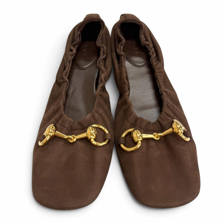 Excellent GUCCI Prima Women's Flat Ballet Shoes Horsebit Flat Shoes 36 875323