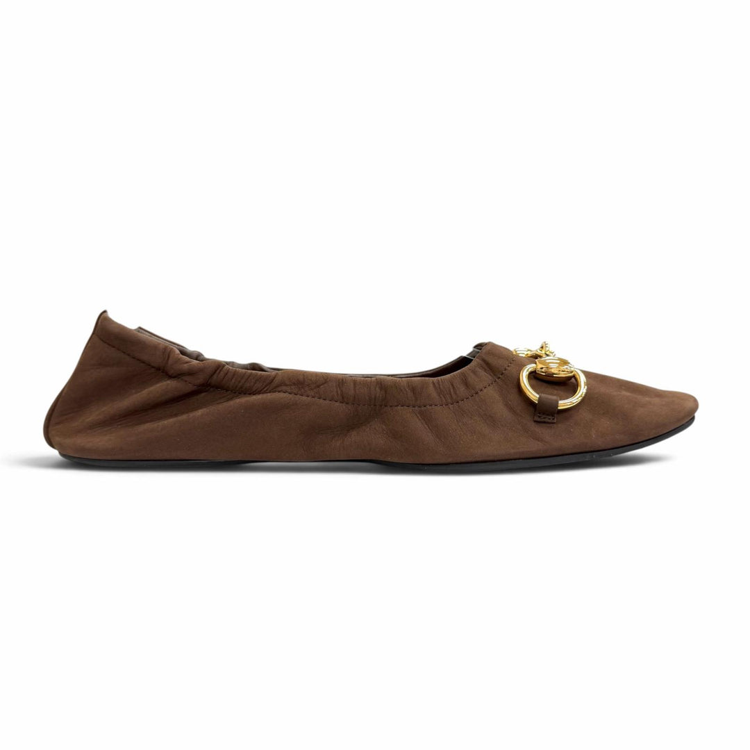 Excellent GUCCI Prima Women's Flat Ballet Shoes Horsebit Flat Shoes 36 875323