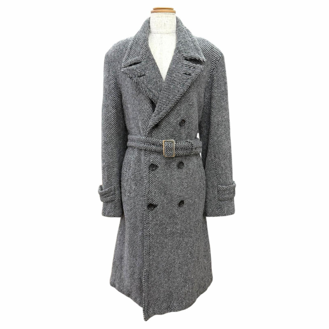 Great COMME des GARCONS coat Felted long double bed with belt GC-040160 AD2000