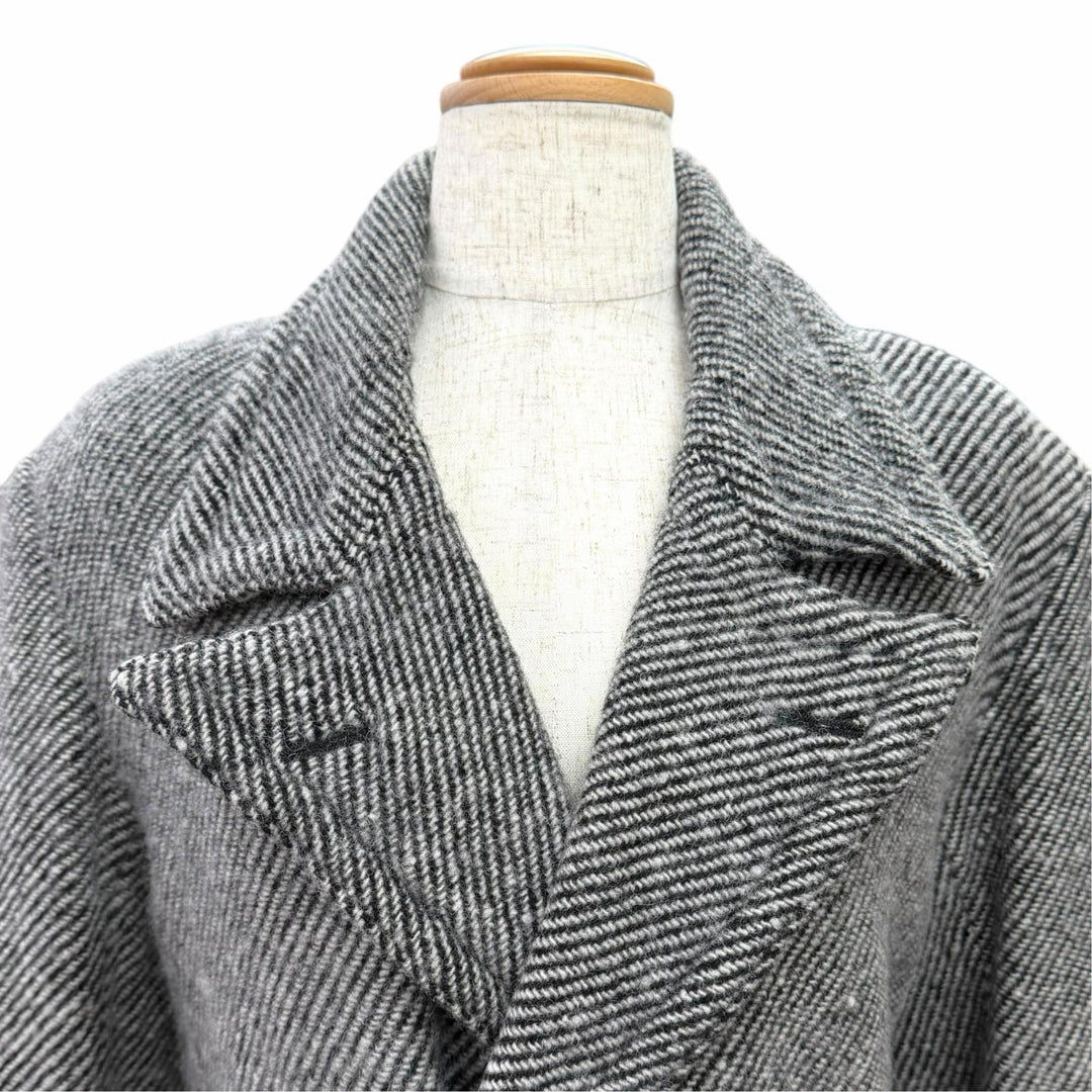 Great COMME des GARCONS coat Felted long double bed with belt GC-040160 AD2000