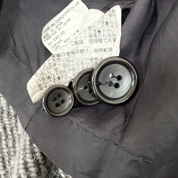 Great COMME des GARCONS coat Felted long double bed with belt GC-040160 AD2000
