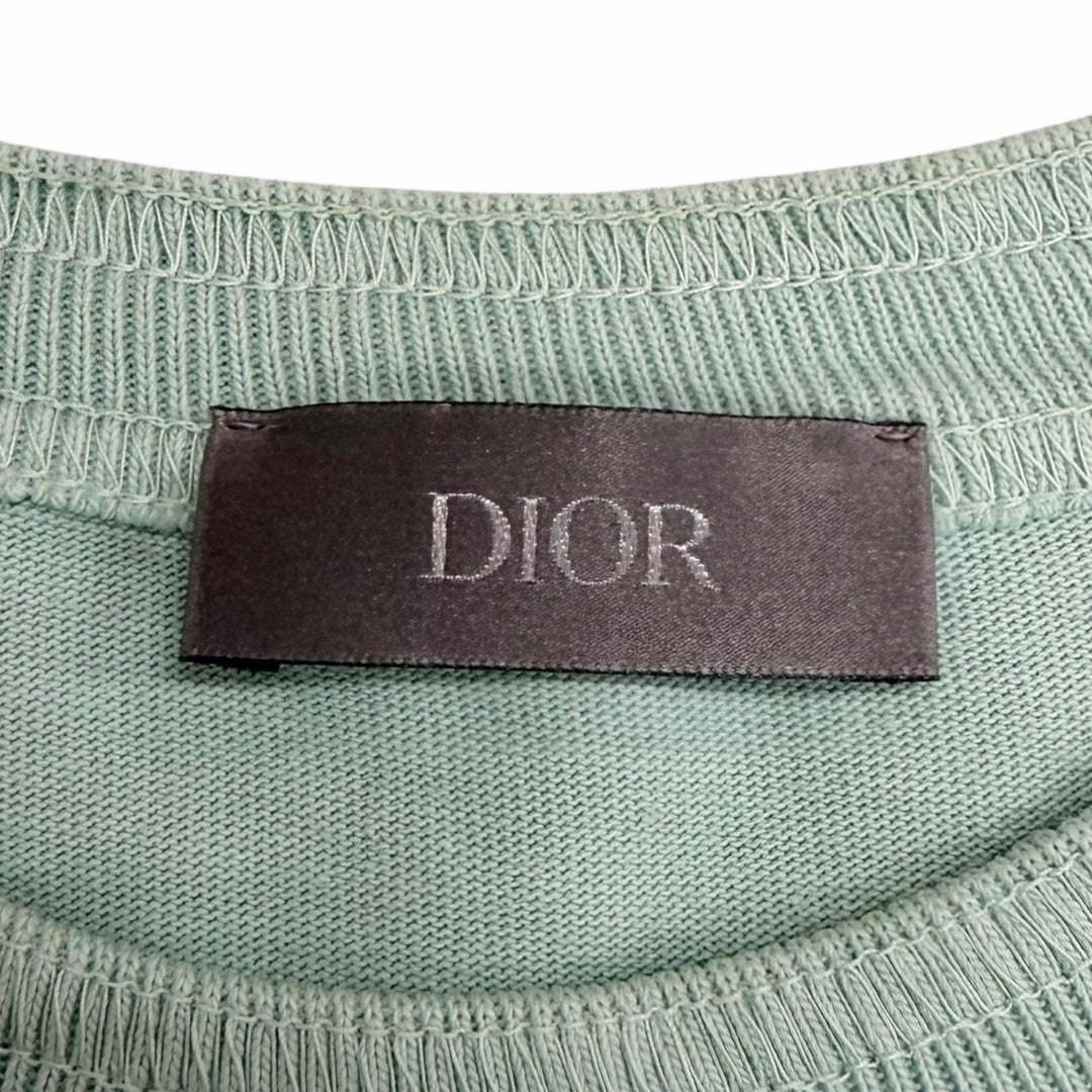 Great DIOR STONE ISLAND Short sleeve T-shirt logo embroidery Light green