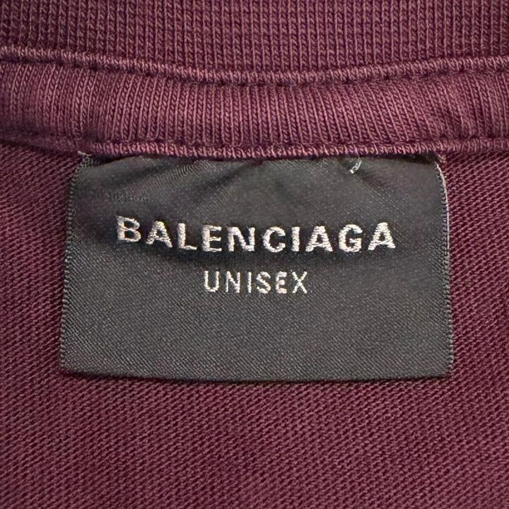 Excellent BALENCIAGA Short sleeve T-shirt Tape logo, distressed finish