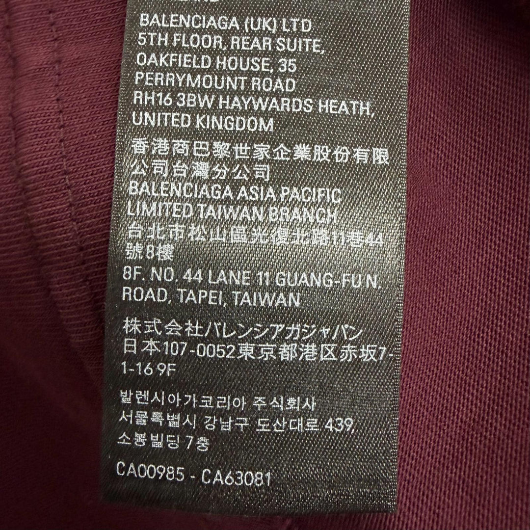 Excellent BALENCIAGA Short sleeve T-shirt Tape logo, distressed finish