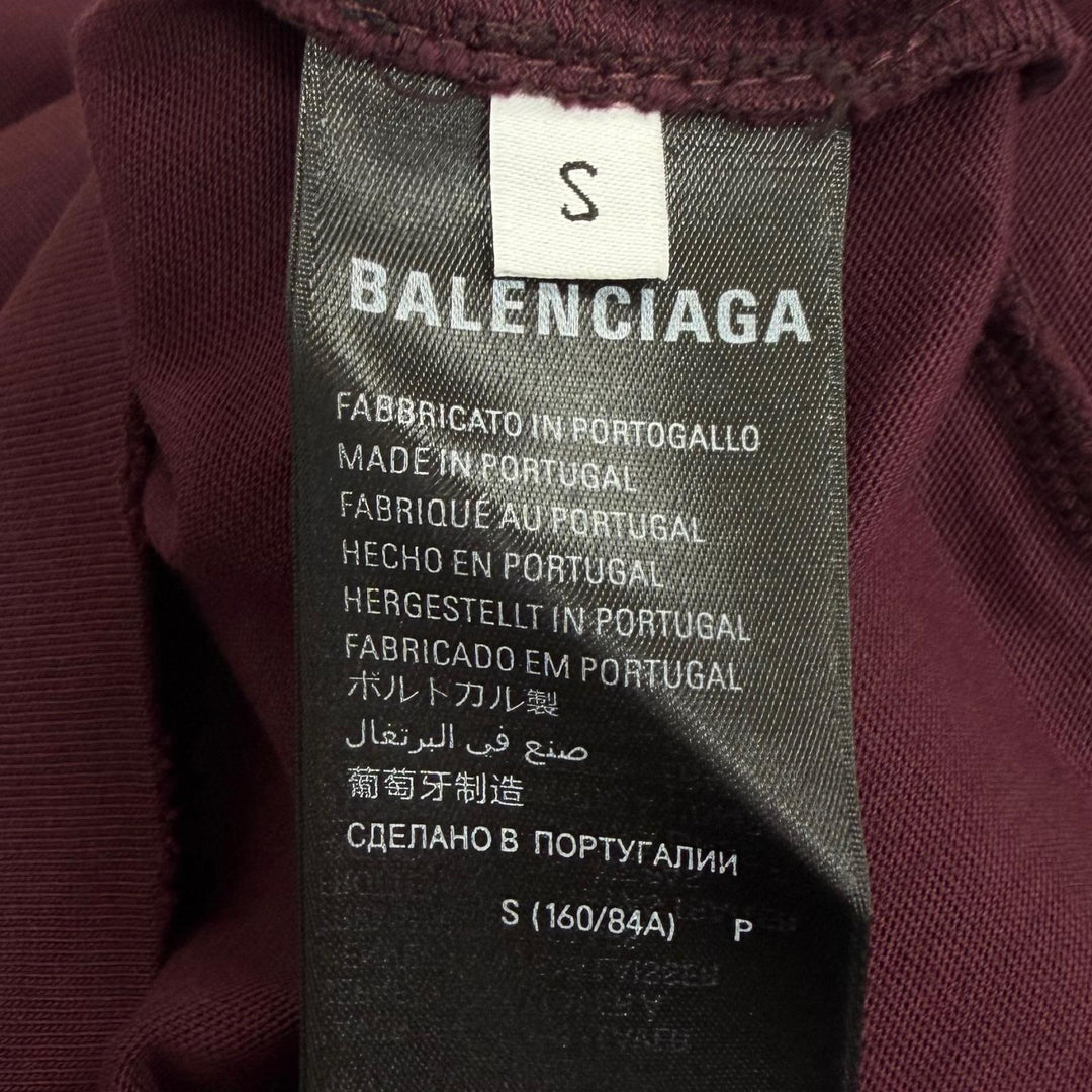 Excellent BALENCIAGA Short sleeve T-shirt Tape logo, distressed finish
