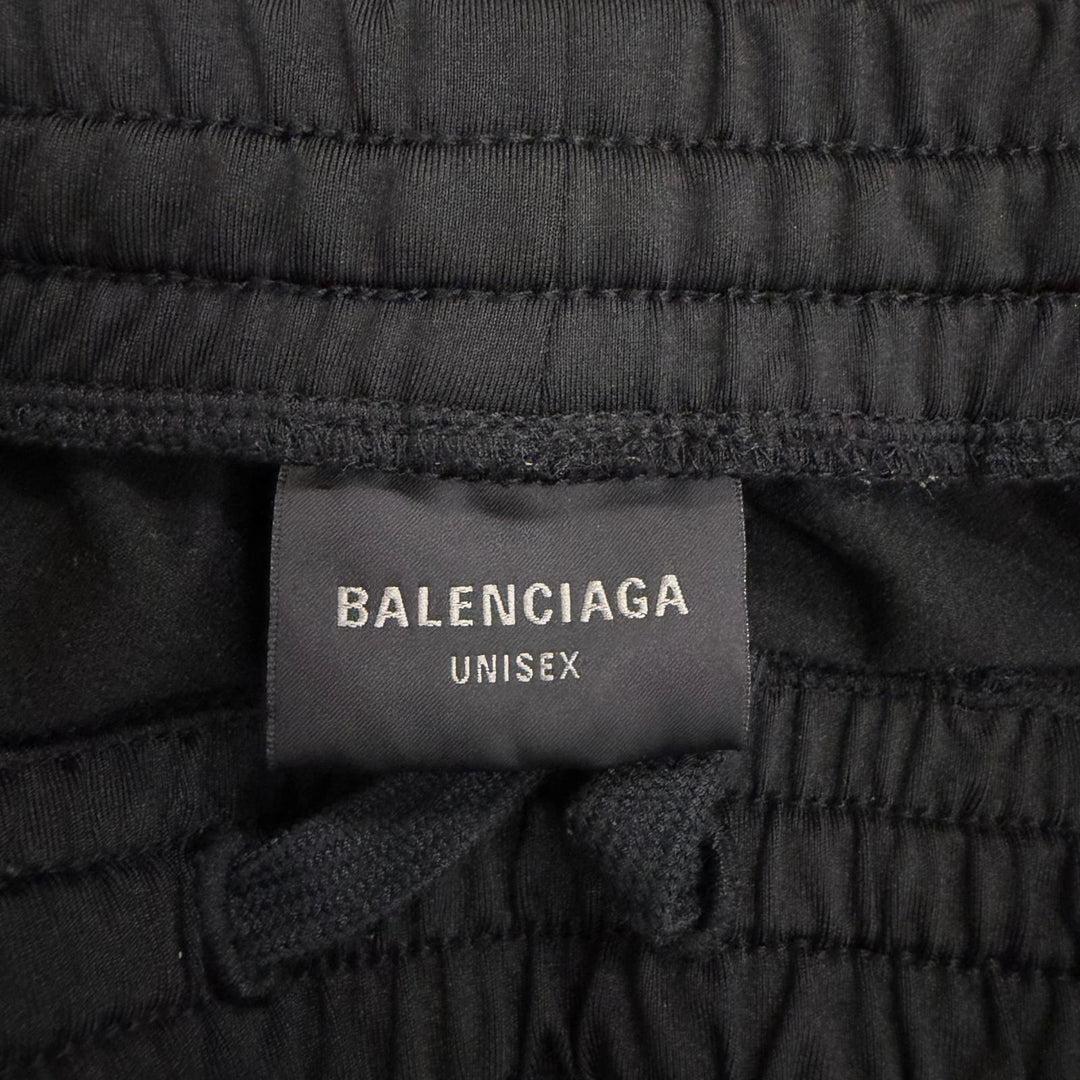 Excellent BALENCIAGA Pants Logo embroidery side stripe track black