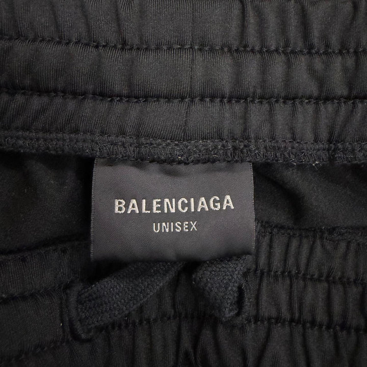 Excellent BALENCIAGA Pants Logo embroidery side stripe track black