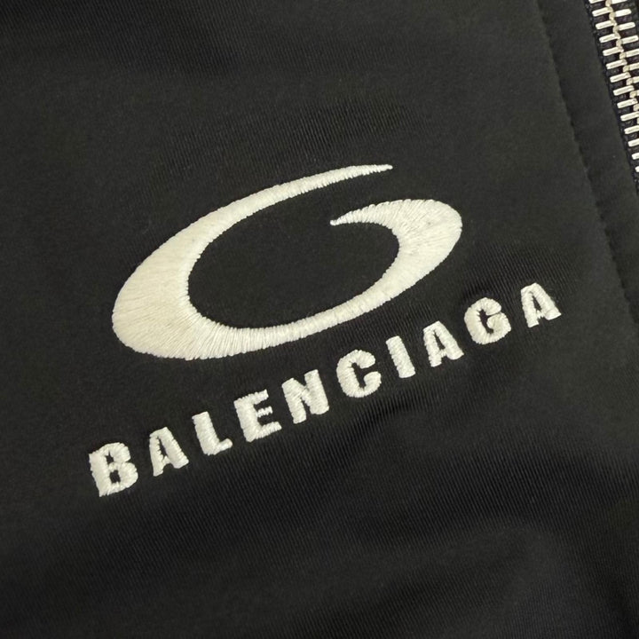 Excellent BALENCIAGA Pants Logo embroidery side stripe track black