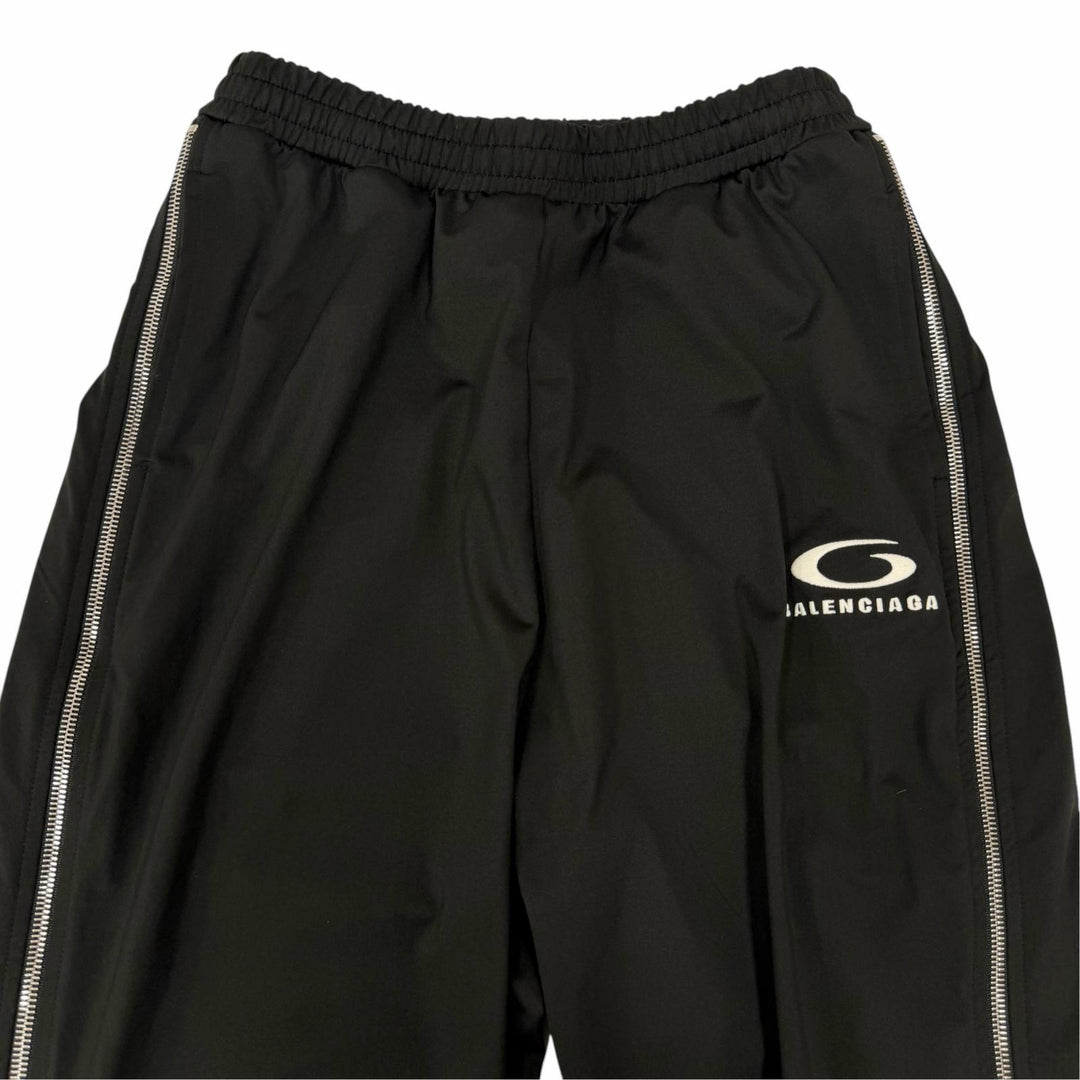 Excellent BALENCIAGA Pants Logo embroidery side stripe track black