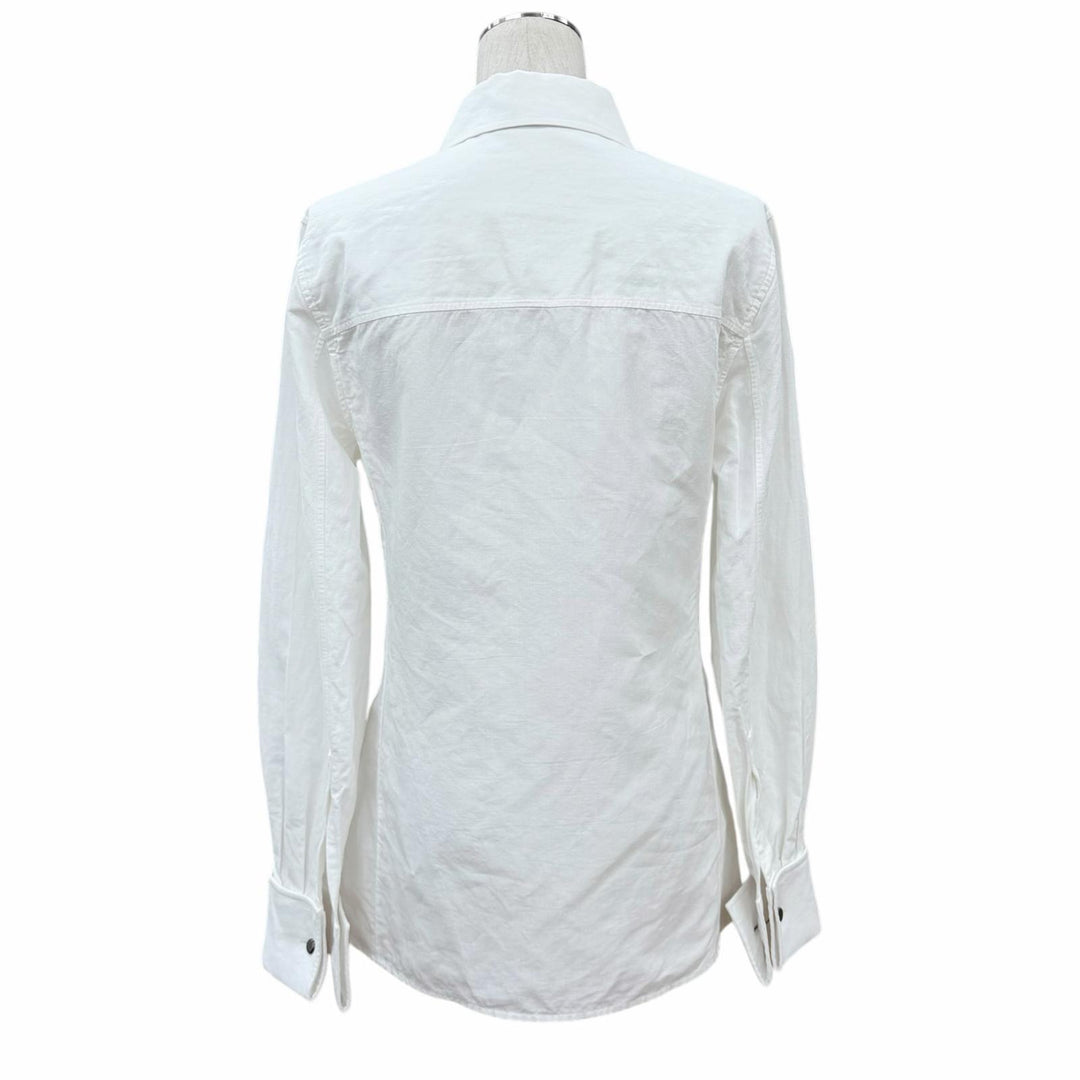 Excellent SAINT LAURENT PARIS Long sleeve shirt YSL embroidery cotton 34 671299