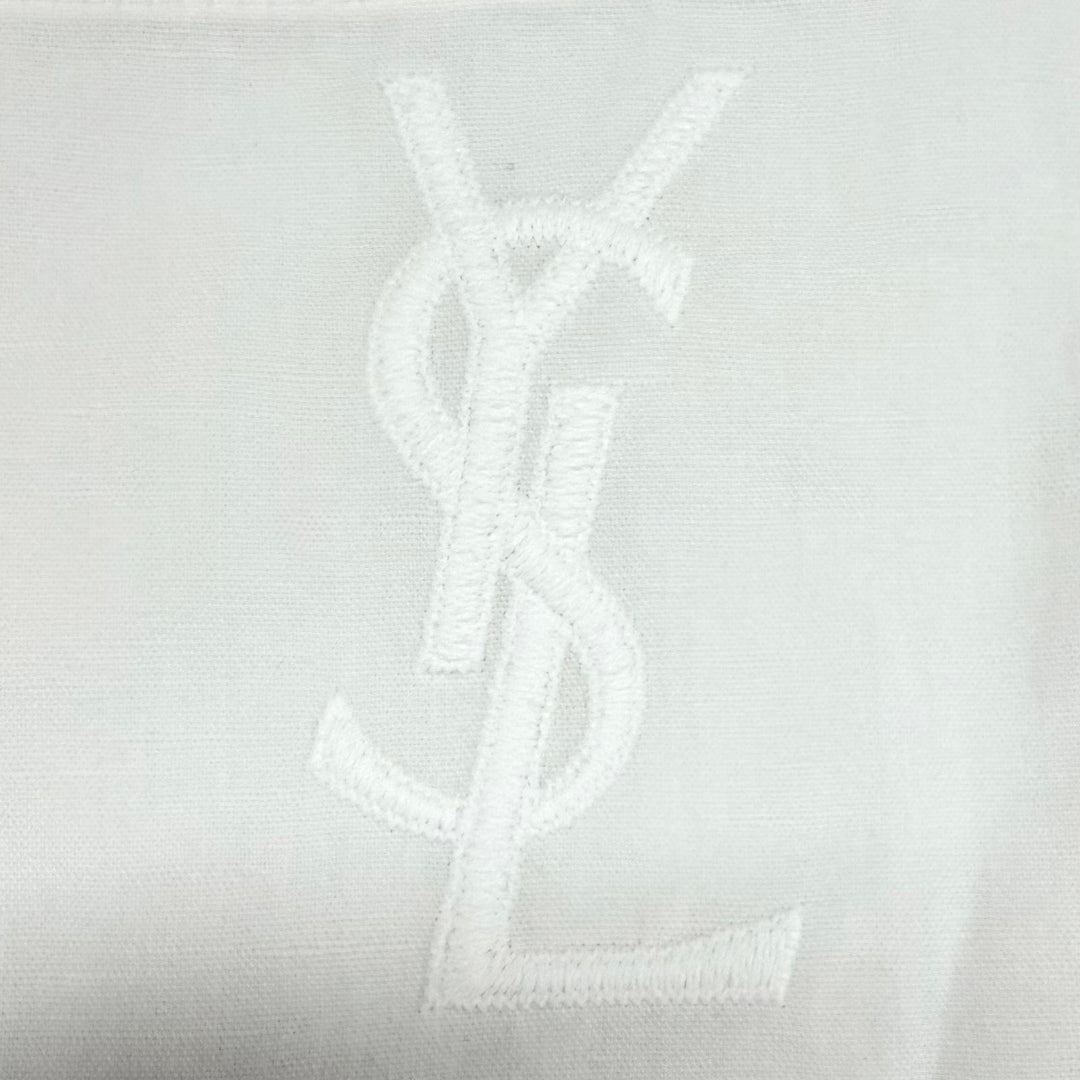 Excellent SAINT LAURENT PARIS Long sleeve shirt YSL embroidery cotton 34 671299