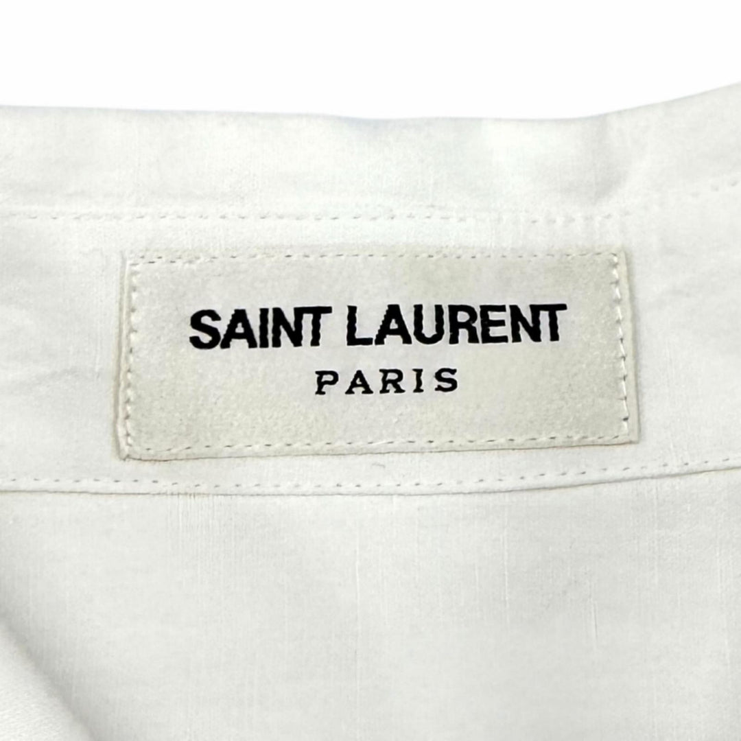 Excellent SAINT LAURENT PARIS Long sleeve shirt YSL embroidery cotton 34 671299