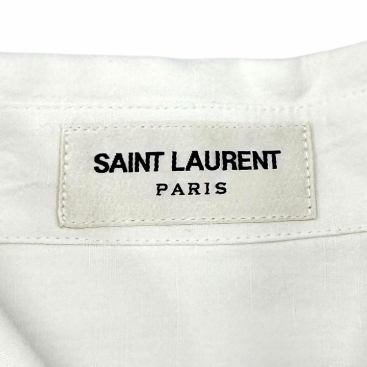 Excellent SAINT LAURENT PARIS Long sleeve shirt YSL embroidery cotton 34 671299