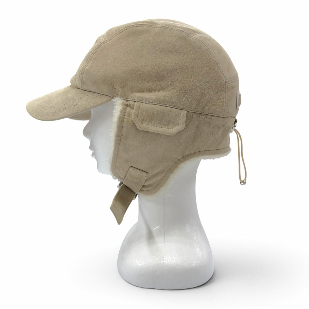 Excellent LOUIS VUITTON cap Cap Monogram Flower Ear Warmers beige Mouton M7247A