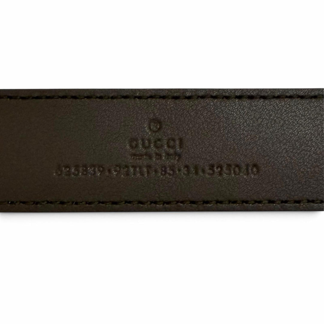 Pristine GUCCI belt GG logo buckle beige GG Supreme Canvas mens 625839