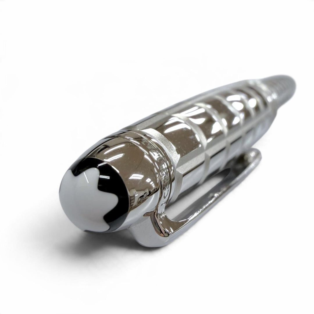Excellent MONTBLANC Ballpoint pen Meisterstück Solitaire Platinum Plate Faceted