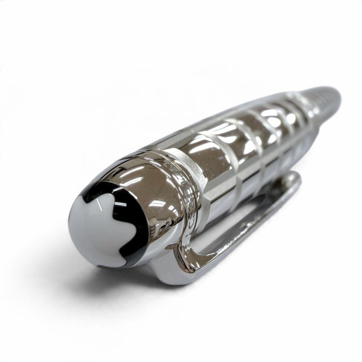 Excellent MONTBLANC Ballpoint pen Meisterstück Solitaire Platinum Plate Faceted