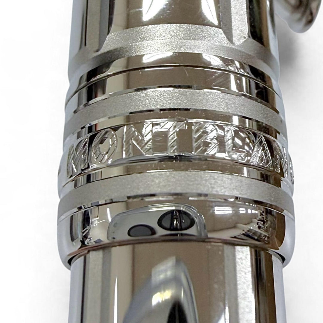 Excellent MONTBLANC Ballpoint pen Meisterstück Solitaire Platinum Plate Faceted